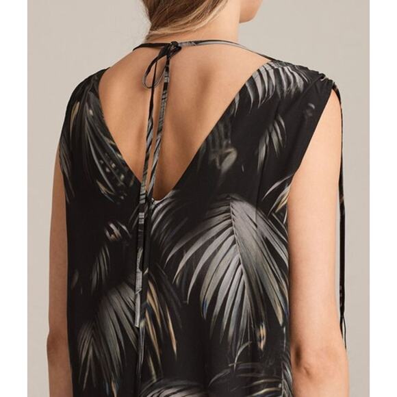 ALLSAINTS Rye Neluwa Silk Dress Tropical Palm Tree Print Size Small - Picture 4 of 8